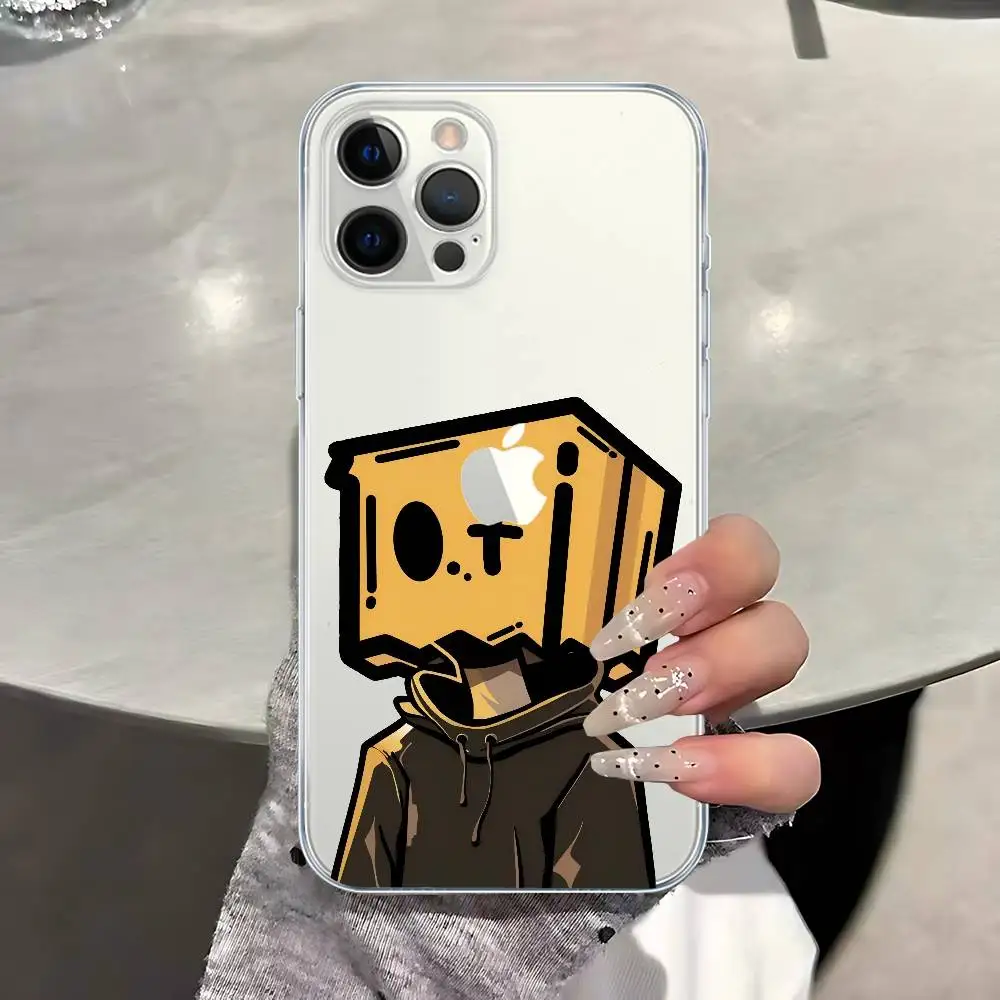 الكرتون ورقة رجل نمط شفاف حافظة هاتف من البولي يوريثان آيفون 17 11 12 13 14 15 16 برو ماكس 16 Plus