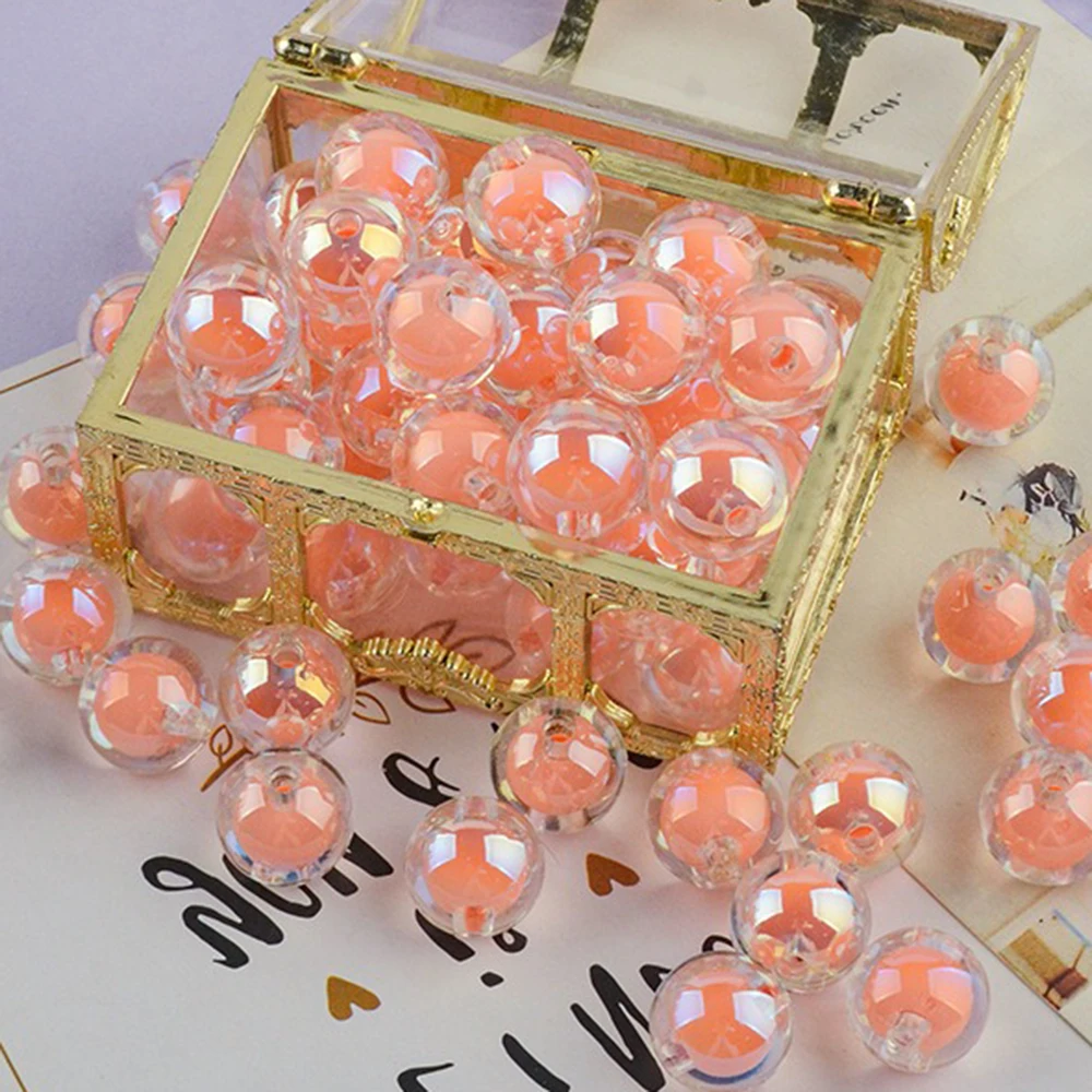 

14mm 100Pcs Clear Acrylic Beads Round Candy Color Beads Multicolor Acrylic Beads for DIY Jewelry Making