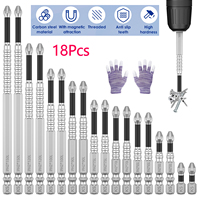 18Pcs Magnetic Screwdriver Drill Bit Set Carbon Steel 1/4 Inch Hex Shank Nonslip Impact Driver Bits Electric Screwdriver Tips