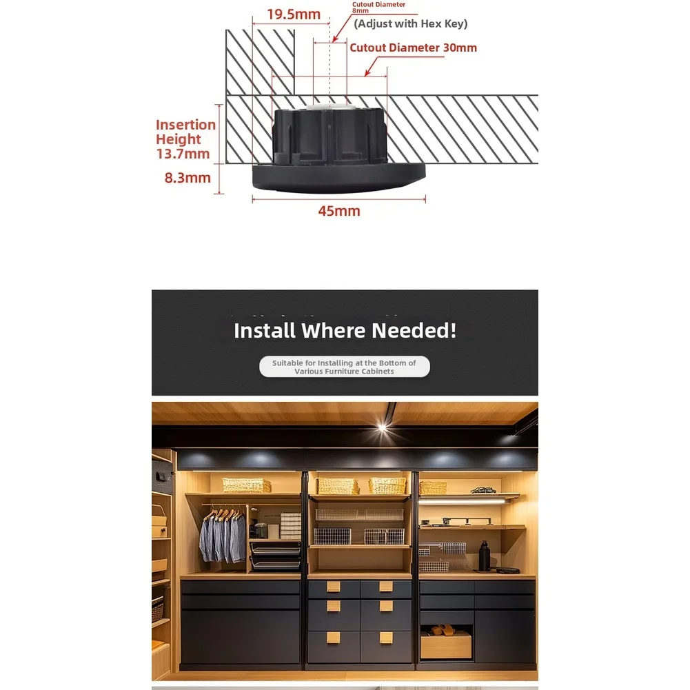 Tool-free Install Cabinet Feet For Uneven Surfaces Adjustable Cabinet Feet For Furniture Furniture Leveling For Wardrobes