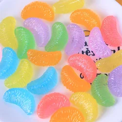 10PCS Noctilucent Orange Slices Miniature Flat Back Resin Cabochons For Hairpin Scrapbooking DIY Home Decor Craft Accessories