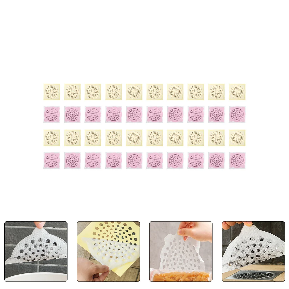 

40 pcs Drain Stickers Hair Catcher Disposable Floor Shower Cover Strong Adhesive Prevent Clogging Metal Plastic Tile Bathtub