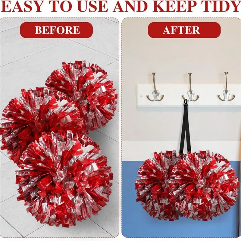 hotb72a-12-pcs-cheerleading-pom-poms-holder-with-snap-closure-hanger