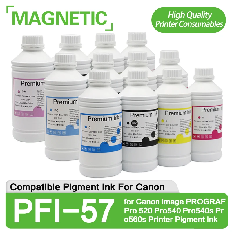 

1000ML Pigment Ink PFI-57 PFi 57 pfi57 Refill ink for Canon image PROGRAF Pro 520 Pro540 Pro540s Pro560s Printer Pigment Ink