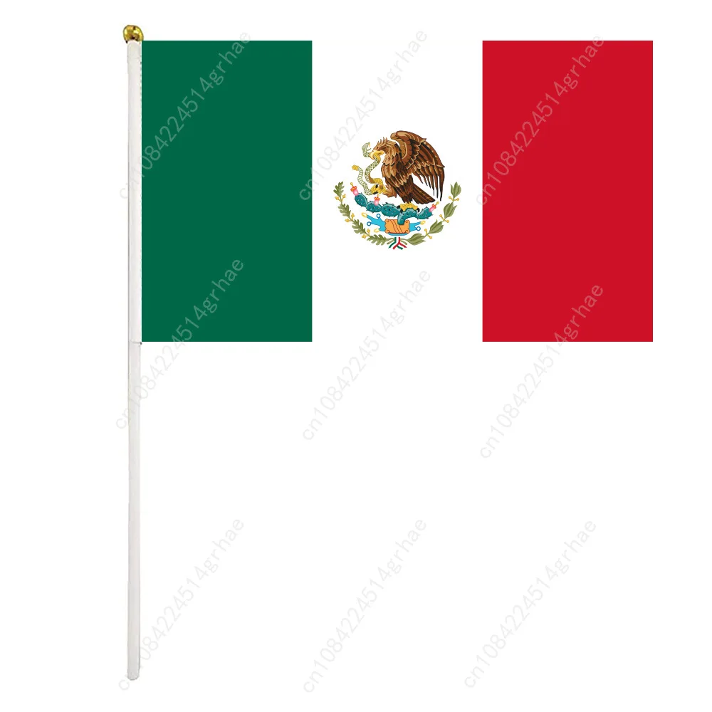 Mexico Hand Waving Flag Mexico Flag Small Mini Hand Held Flags 10 Pcs 14x21cm  Sporting Event Support Handheld Flag