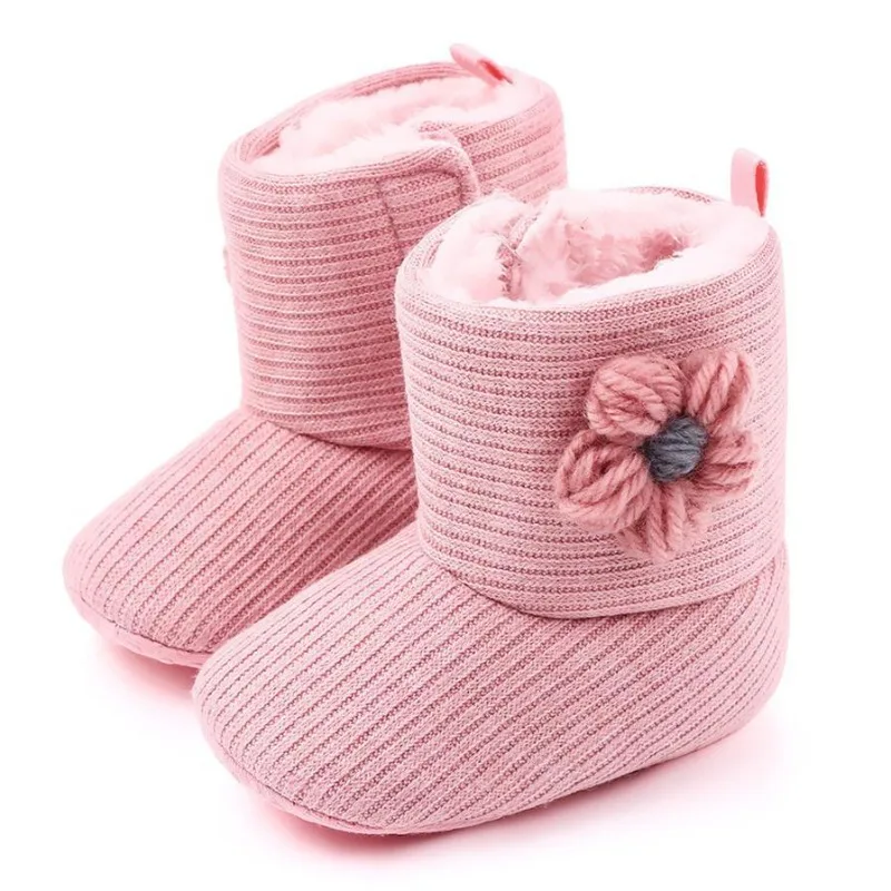 

Girls' Infant Toddler Winter Boots Fleece Lined Warm Cozy Non Slip Soft Sole First Walkers Secure Fit Baby Boots for Newborn