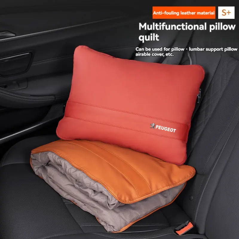 Multifnctional Car Blanket Quilt Pillow Waist Cushion Pad Interior Decoration Accessories Air Condition Quilt For Peugeot Car