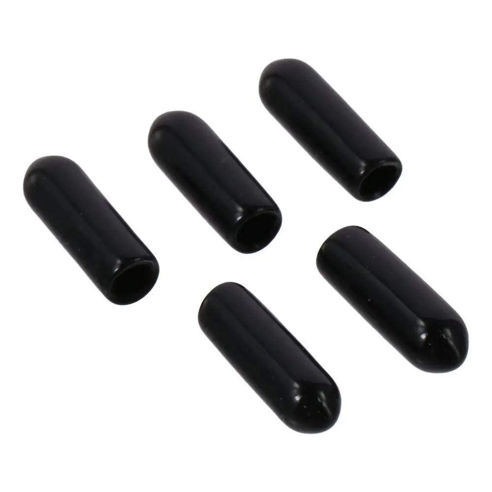 50pcs Insulated PVC PVC End Caps 3.5mm Round Thread End Caps Hardwood Black Round Tube Bolt Cap Cover