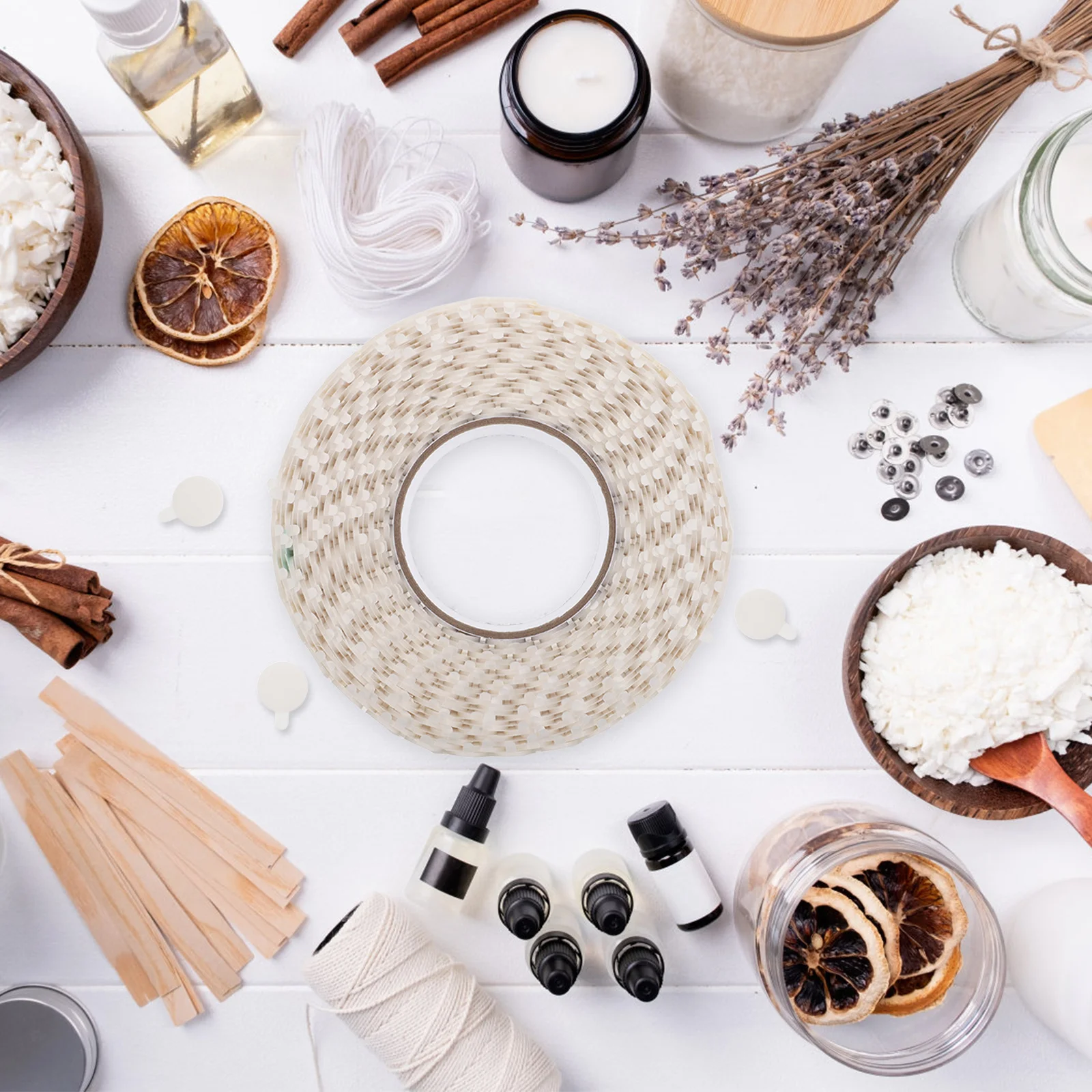 

1000pcs Wick Fixing Stickers Double-Sided Heat-Resistant Adhesive Dots For Diy Making Supplies Glass Jars Craft