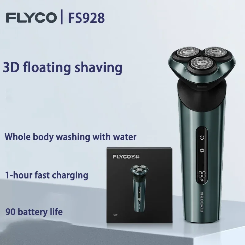 

FS928/FS929 FLYCO Men's Smart Electric Shaver Shaves with A Full Body Wash, 1 Hour Fast Charge, and 90 Long Battery Life