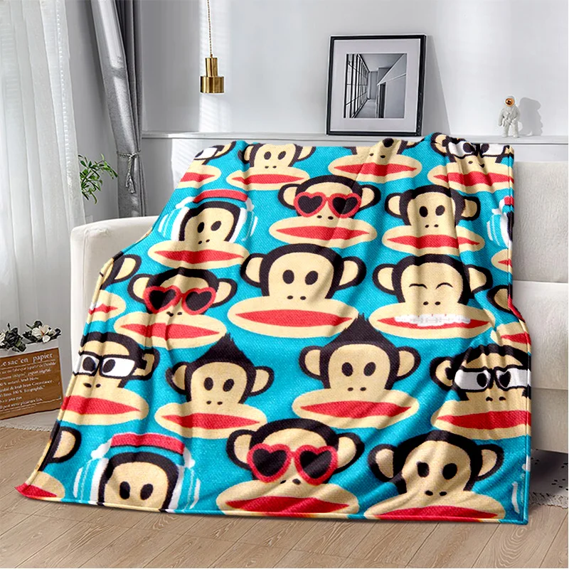 Cobertor portátil de flanela P-Paul Frank-k para piquenique infantil na sala de estar, quarto, sofá-cama, presente de aniversário ideal