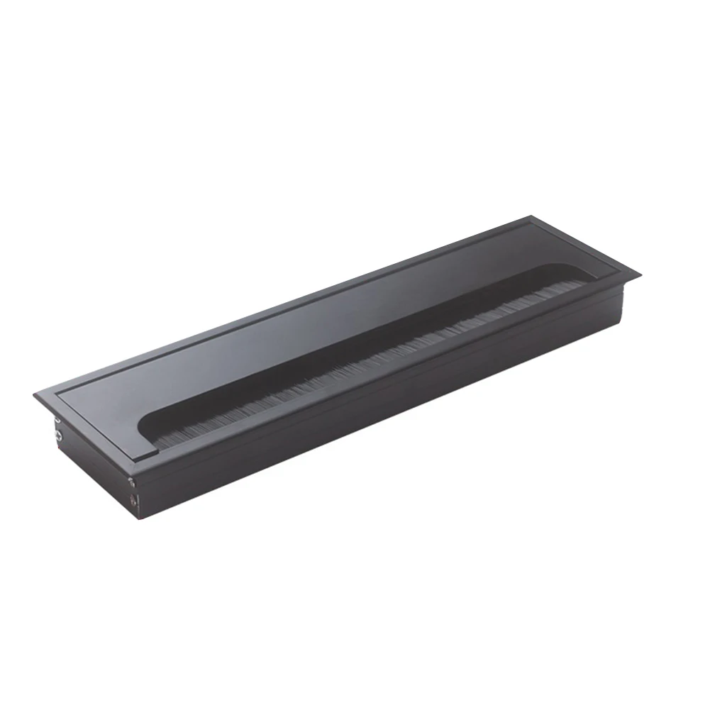 Office Setup 80*280MM Cable Hole Cover Brush Feature Desktop Cable Box Integrated Brush Feature Modern Aesthetic
