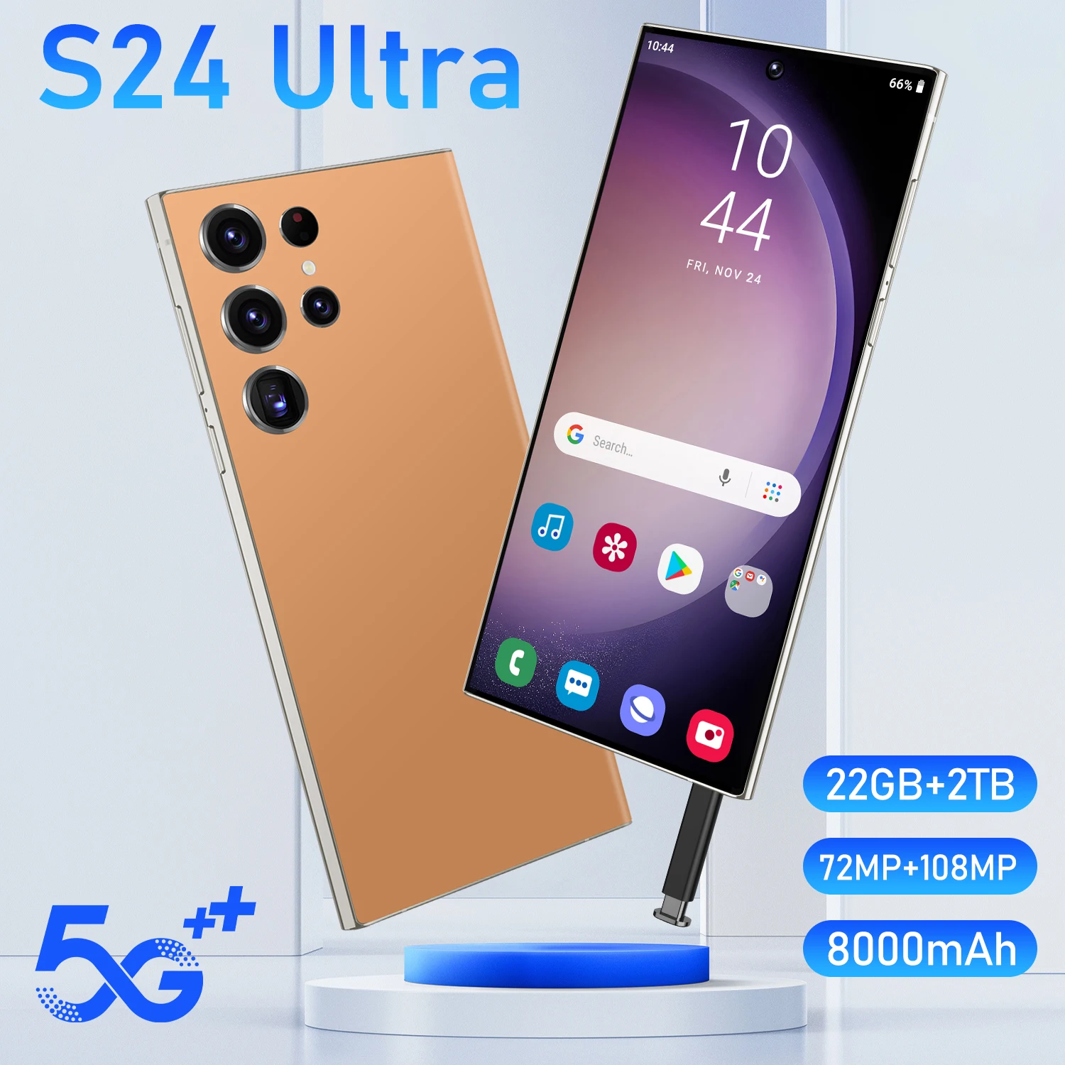 S24 Ultra Smartphone 5G android Dual SIM 7.3-inch 22GB RAM 2TB ROM 108MP Pixel Camera 8000mAh Hot Sales Global Version Cellphone