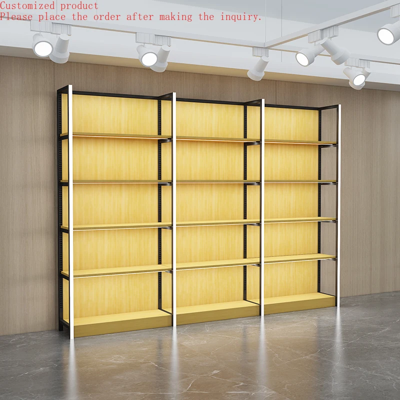 

Custom.Supermarket Wooden Open Shelf Cabinet showcase Simple Shelves for Retail Shops Store