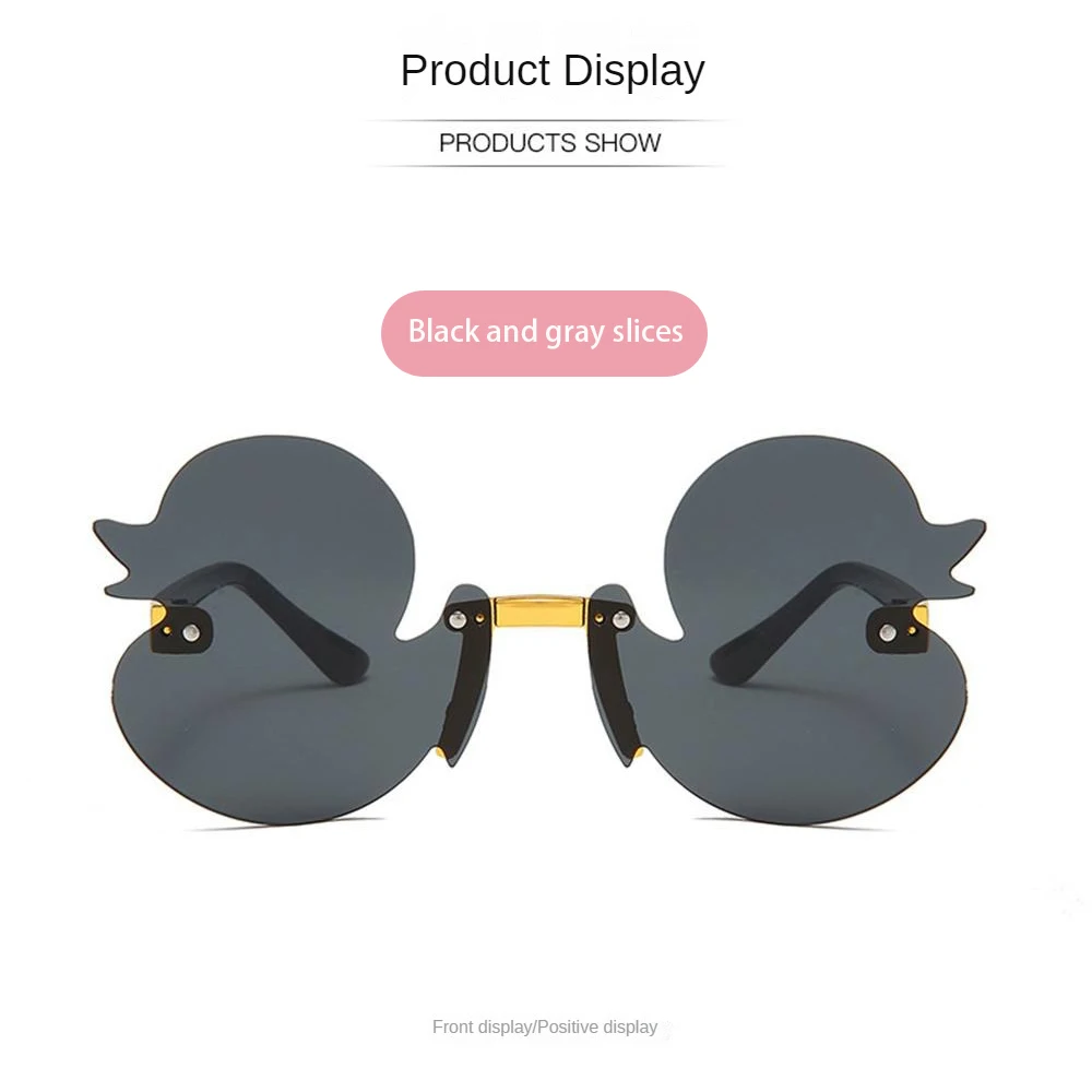 Fashion Children'S Sunglass Rimless Cartoon Duck Shape Sunshade Anti-Ultraviolet Glasses Party Decorative Glasses For Child Kids