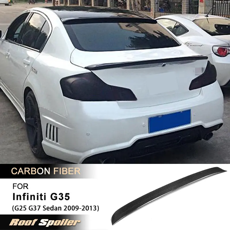 

Автомобильный задний спойлер на крышу, крылья для Infiniti G25 G35 G37 Sedan 4-дверный 2009-2013, задний спойлер, багажник, крыло, отделка окна, отделка из углеродного волокна