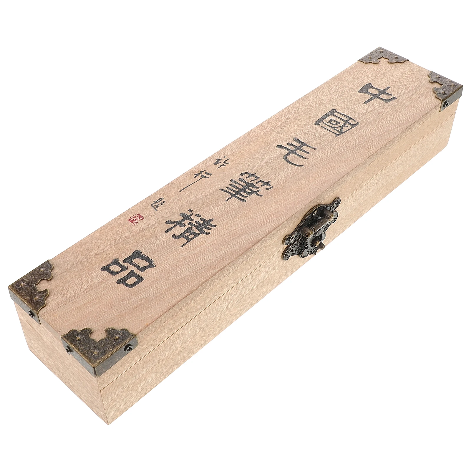 

Wood Calligraphy Brush Gift Box Single Pen Holder Organizer Vintage Chinese Design Natural Fragrance for Stationery