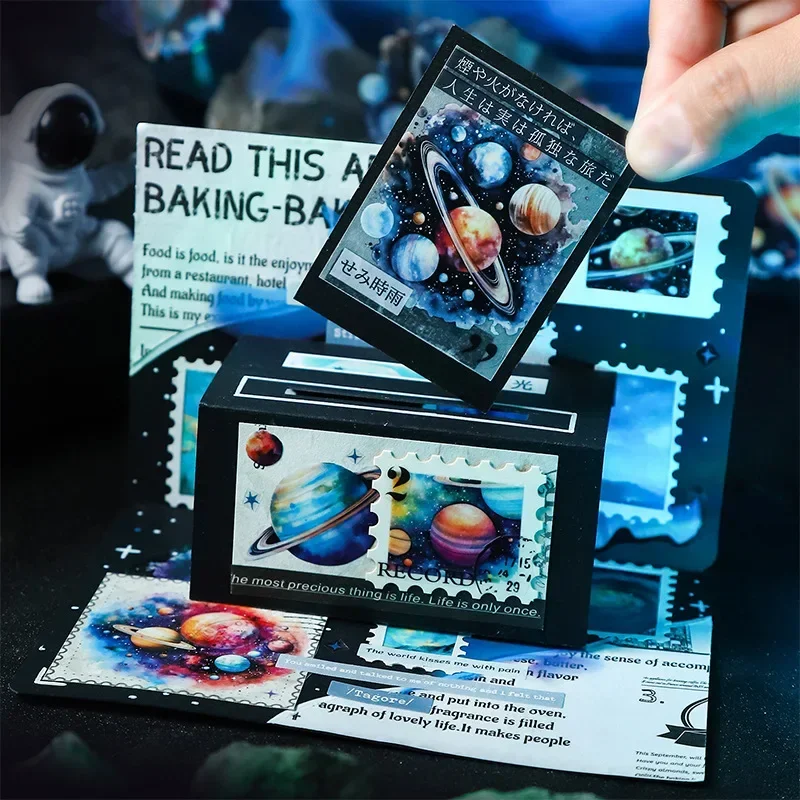 

1Roll 2M Tape Roll Shuttle Galaxy Handbook Cosmic Galaxy School Supplies Material Adhesives Tapes Fasteners Scrapbook 60mm*2m