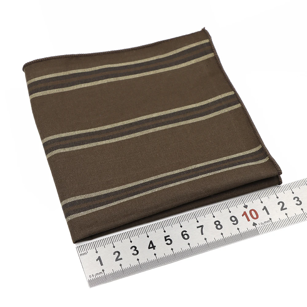 Classic 5 Colors Cotton Pocket Square Men's Casual Striped Pocket Handkerchief Suit Accessory Gift