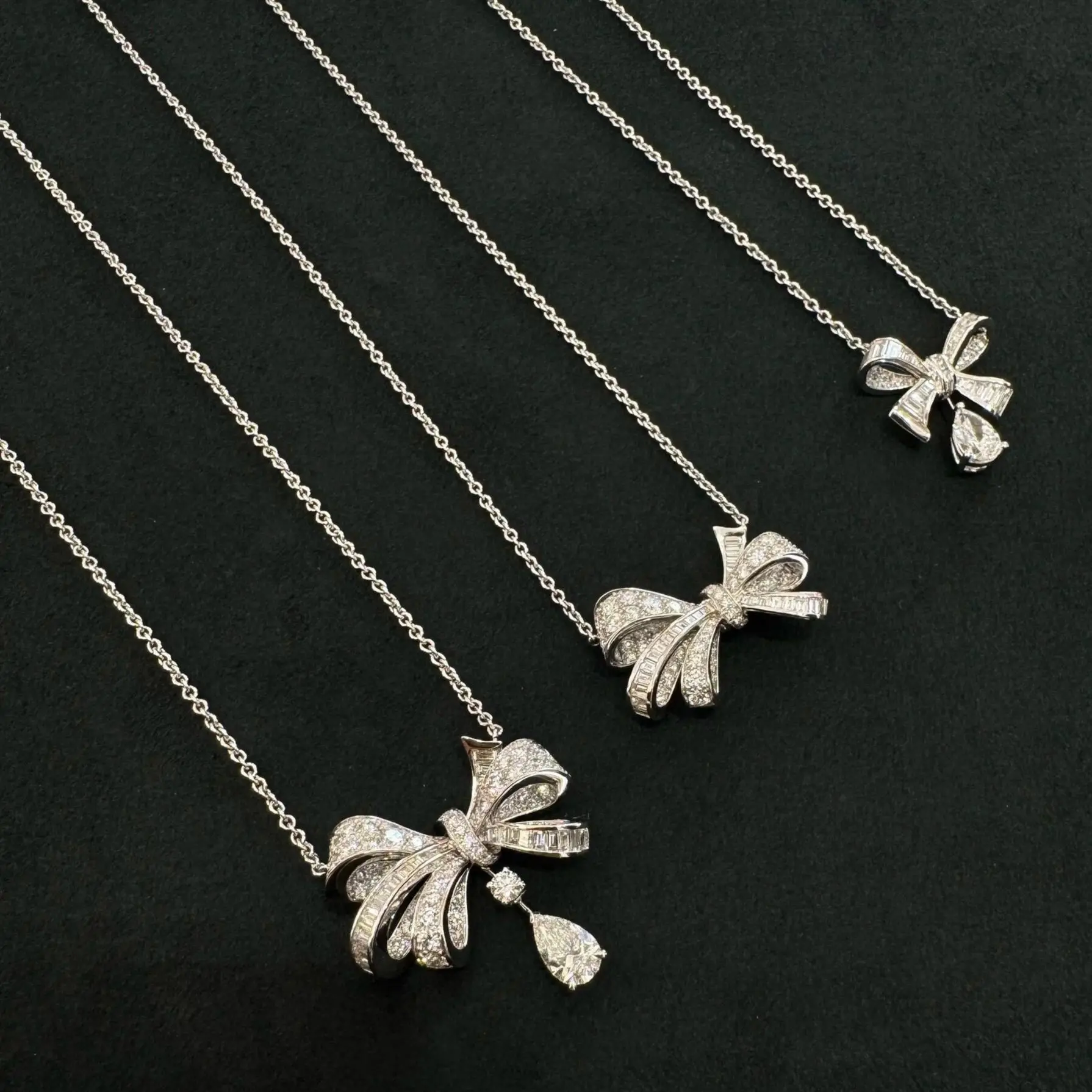 

French Luxury Bowknot Fashion Women's Necklace Tilda's Bow S925 Silver High-quality Moissanite Shiny Charming Party Holiday Gift