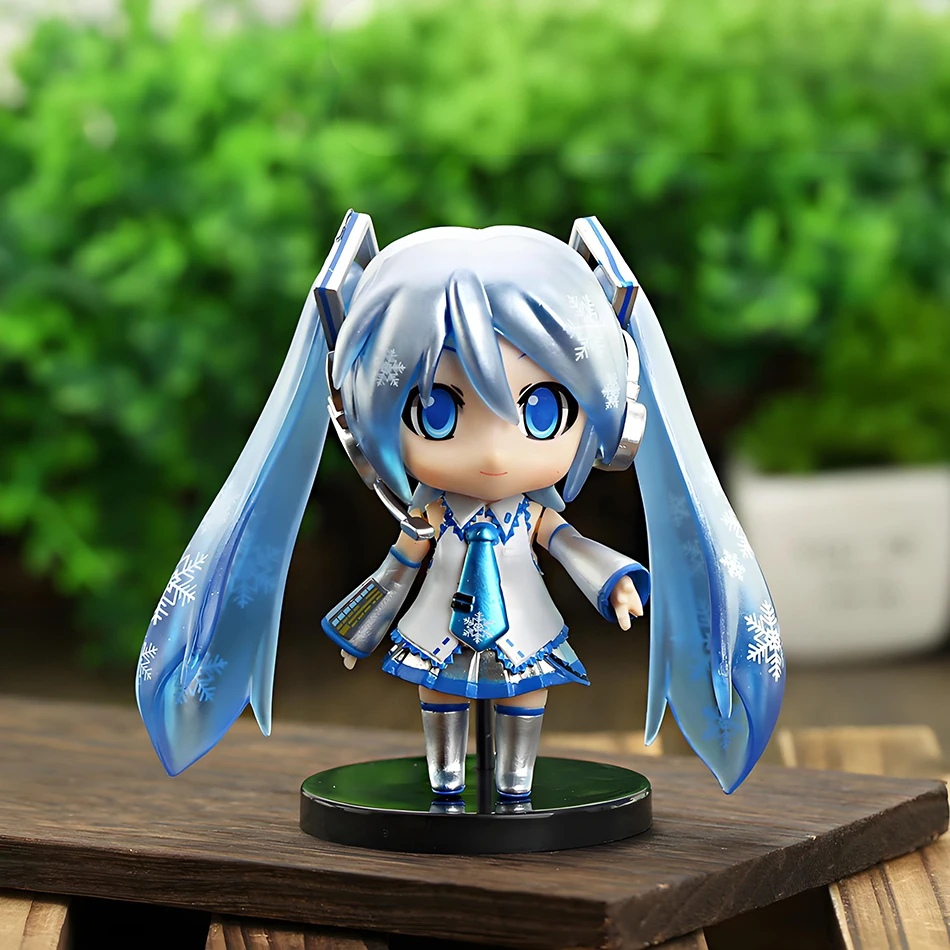 Bonito anime hatsune miku figura mini menina personagem ornamentos kawaii rosa verde hatsune decoração de mesa para casa brinquedos adultos presentes aniversário