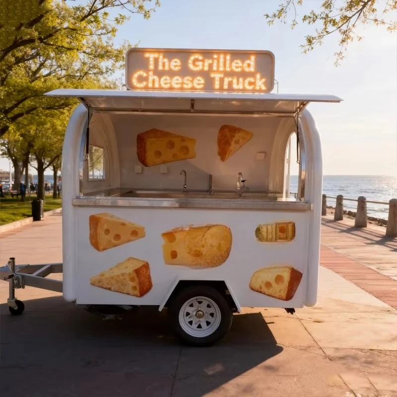 Customized New Design High End Portable Mini Dessert Food Truck Trailer Soft Cold Drink Sweet Snack For Outdoor Catering Events