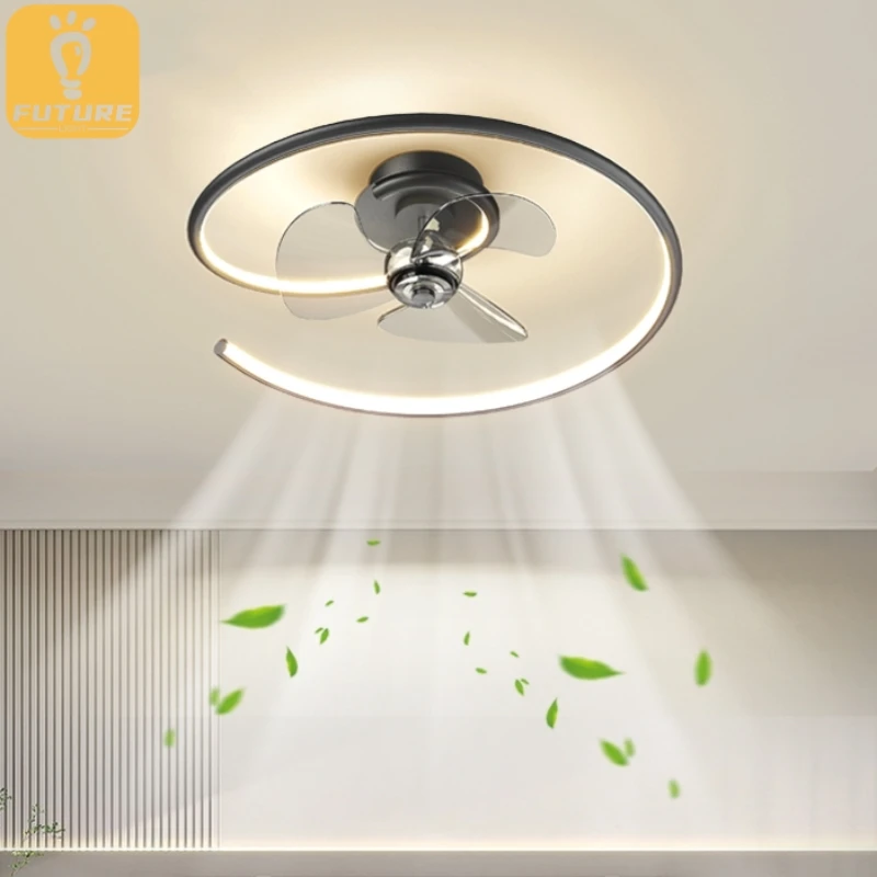 modern led ventilador de teto com luz controle remoto lampada minimalista decoracao do quarto sala de jantar ventilador 01