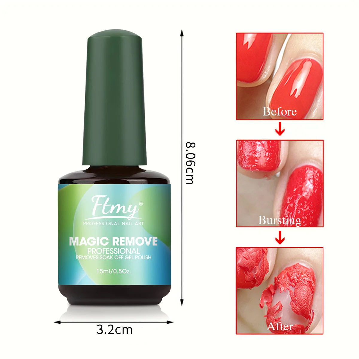 مزيل طلاء الأظافر الجل، مزيل طلاء الأظافر بسرعة 2-3 دقائق، لا يسبب ضررًا للبشرة، لا توجد رائحة مهيجة، لا حاجة إلى الرقائق المعدنية أو تمرغ أو #3
