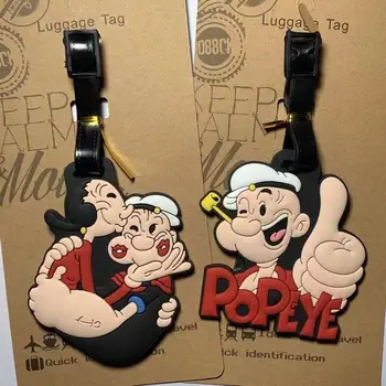 Kawaii karikatür bagaj etiketi kadınlar seyahat aksesuarları yaratıcı hediye PVC bagaj etiket erkekler taşınabilir anti-kayıp adres adı etiketi