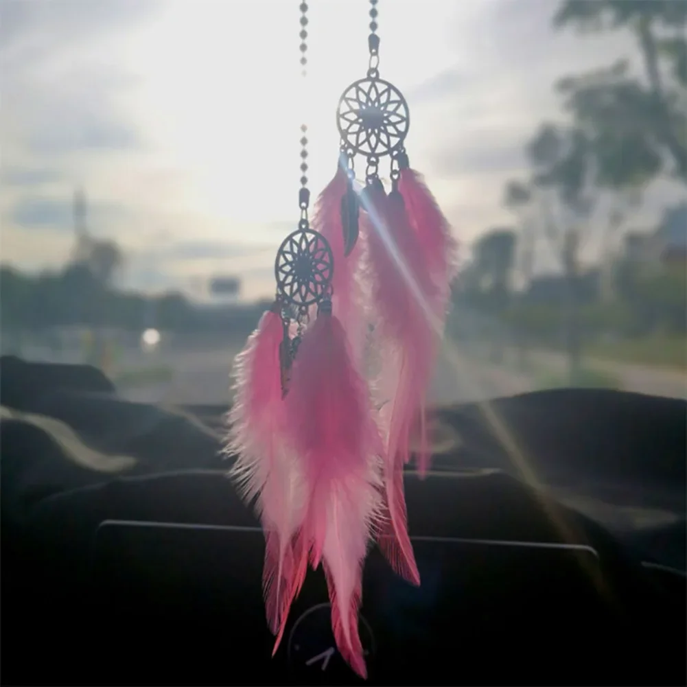 Mini attrape-plumes multi-styles pour la décoration intérieure, pendentif de voiture, miroir intérieur, porte-clés, ornements de voiture porte-bonheur, cadeaux de festival