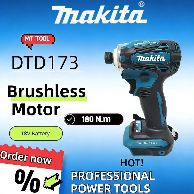 

Makita DTD173 high power brushless impact screwdriver driver Rechargeable high torque Cordless electric driver Tool