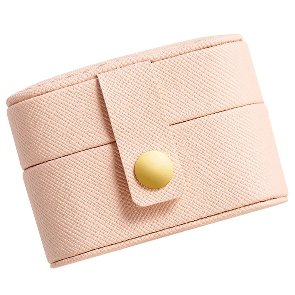 صندوق مجوهرات صغير أنيق للسفر، حامل مجوهرات صغير محمول، منظم تخزين البنصر، صندوق سفر صغير