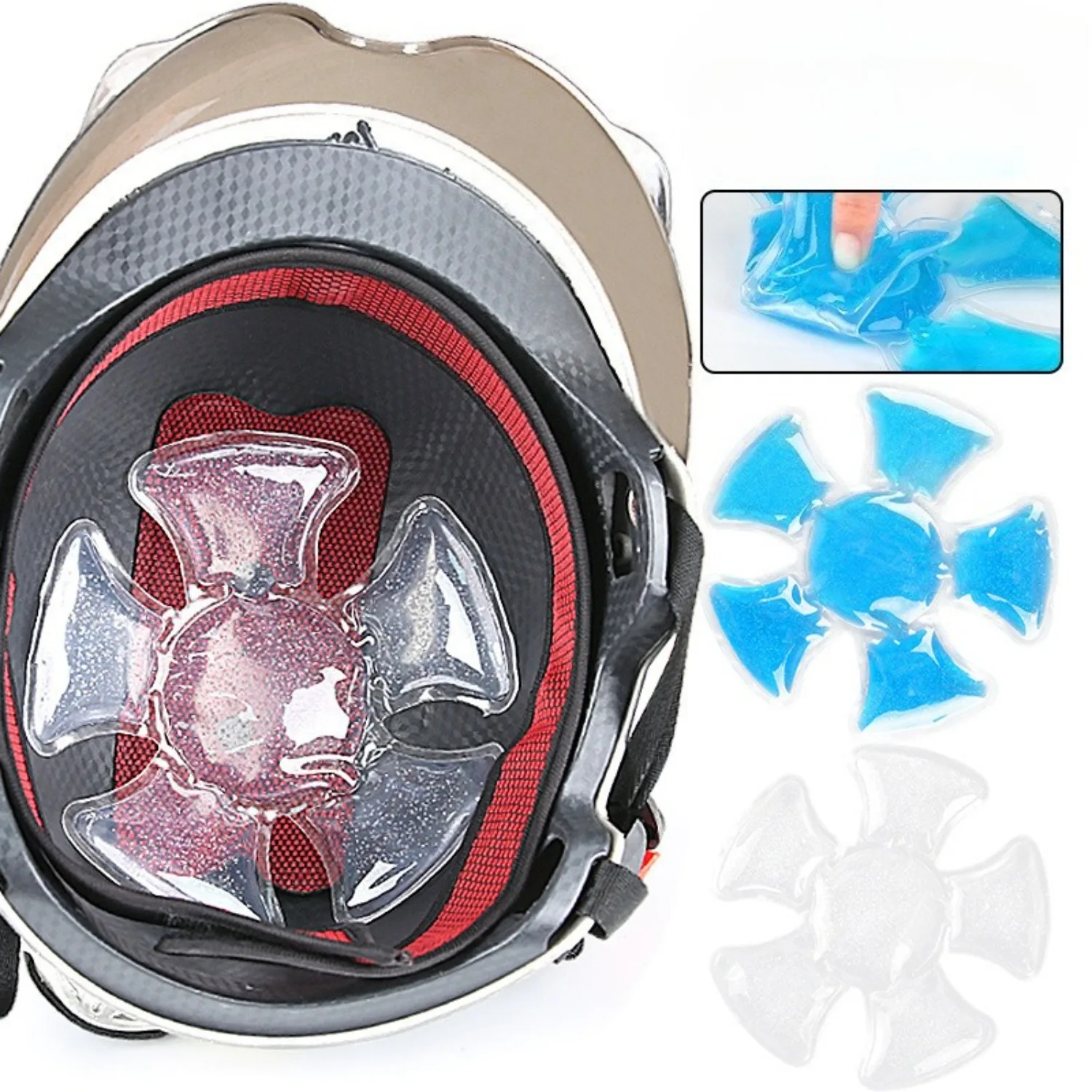 Pacote de gelo em gel de PVC azul - Almofada de resfriamento ajustável para capacetes e chapéus |   Acessório exterior portátil de viagem de compressa fria reutilizável