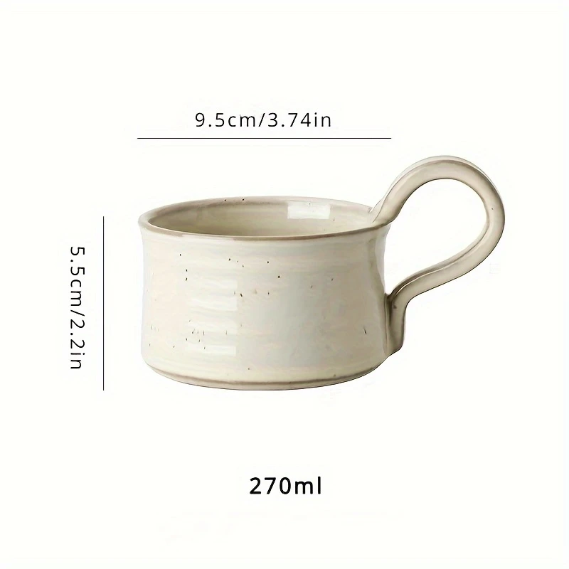 Imagem -02 - Xícara de Café de Cerâmica Japonesa com Orelha Pendurada Caneca de Grés Retro Alto Valor Café da Manhã Latte Leite Copo