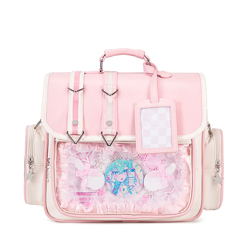 Japanese Schoolbag Youth Girls Handheld Book Bag Kawaii Backpack JK Uniform Bag Pain Bag Large Capacity Crossbody Bags for Girls