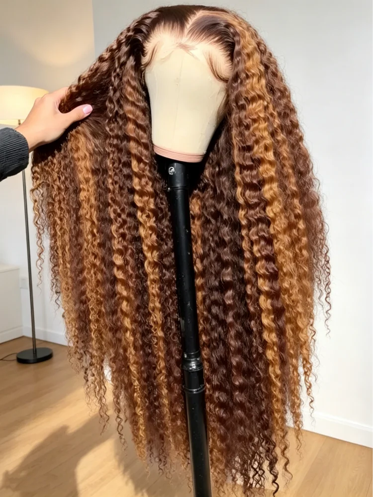 

13x4 Hd Lace Frontal Wig Water Wave 4/27 Highlight Wig Deep Wave 13x6 Curly Wigs Pre Plucked Brazilian Human Hair for Women