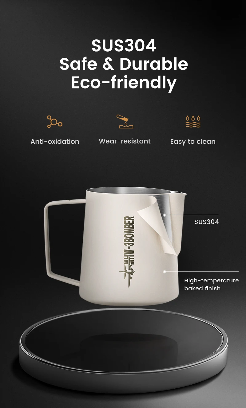 MHW 3BOMBER 400/700 ml Milchaufschäumkrug Dampfgarer Tasse Große Kapazität Milchschaumkrug Milchdampfende Latte Werkzeuge Kaffeezubehör – Detail 8