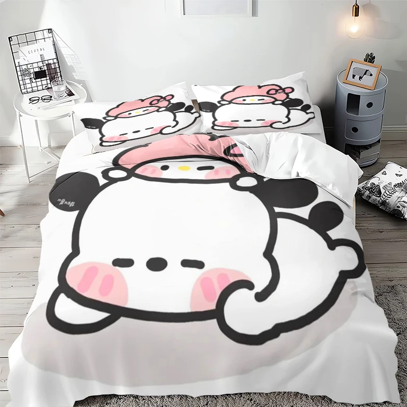 Imagem -04 - Conjunto de Cama Pokémon para Crianças Impressão 3d Desenhos Animados Padrão de Anime Microfibra Capa de Edredão Presente