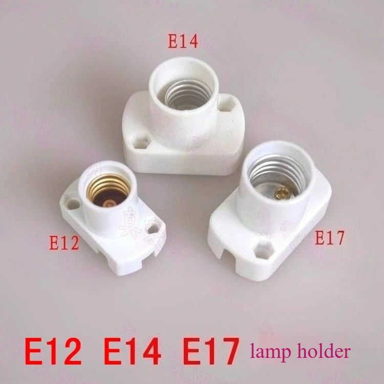 

10PCS E12/E14/ E17 Lamp Holder Square Display aging Lamp Holder For Fixture DIY Lighting Accessories
