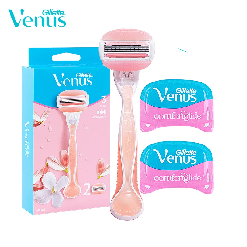 Gillette Venus Hair Removal WHITE TEA Scent Beauty White Shaver For Women Private Parts SPA Breeze Pink