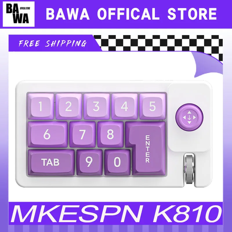 Mkespn K810 Mini Mechanical Keyboard Wired Keypad 12keys Customized Keypad  Accessories Rgb Numeric Keypads Gamer Computer Gifts