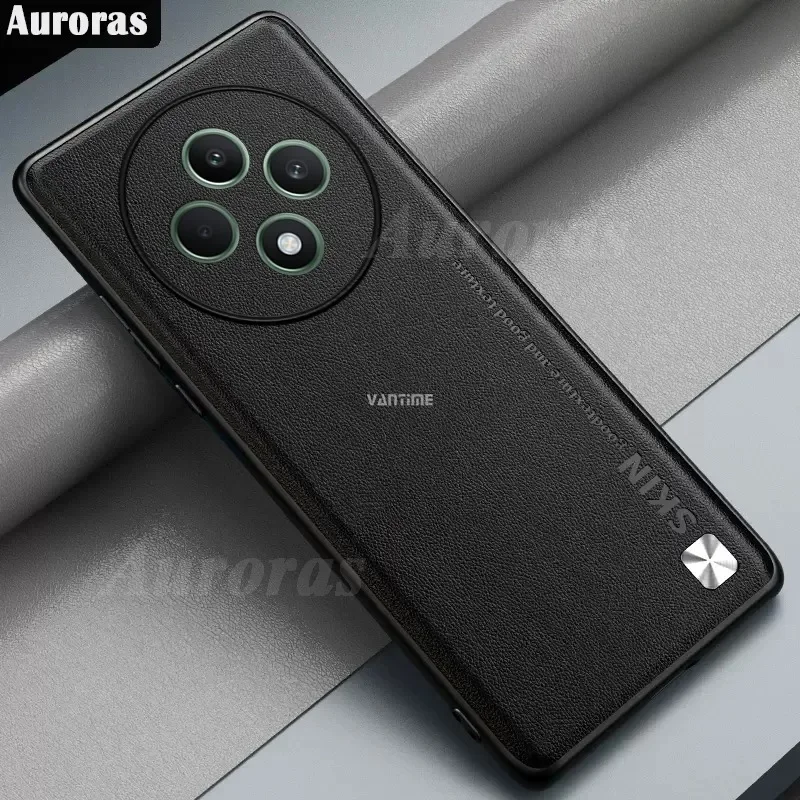 Skinlee für Oppo Reno 12f Fall einfarbig Leder weichen Rand stoß feste Abdeckung für Oppo Reno 12 Pro 5g Rücken gehäuse