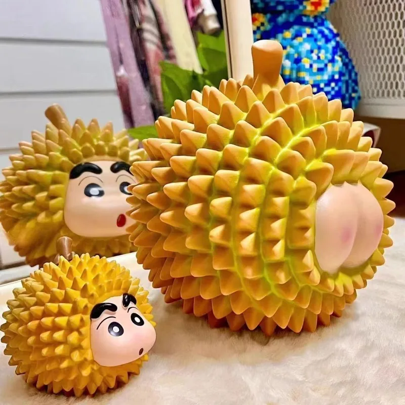 9cm Crayon Shin-chan Kawaii Anime Durian Nohara Shinnosuke Fruit Series Action Figures Doll Model Toys Collection Gift