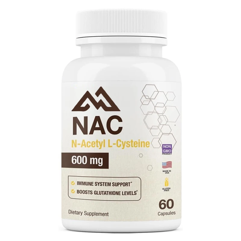 N-acetyl-L-cysteine (NAC) 600mg, supports immune liver health and antioxidant support, 60 vegetarian capsules