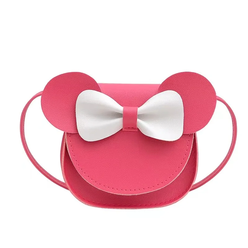 Childrens cartoon messenger bag Kids fashion pu leather crossbody bags Toddlers cute bowknot Purse Baby girls mini wallet NAB292