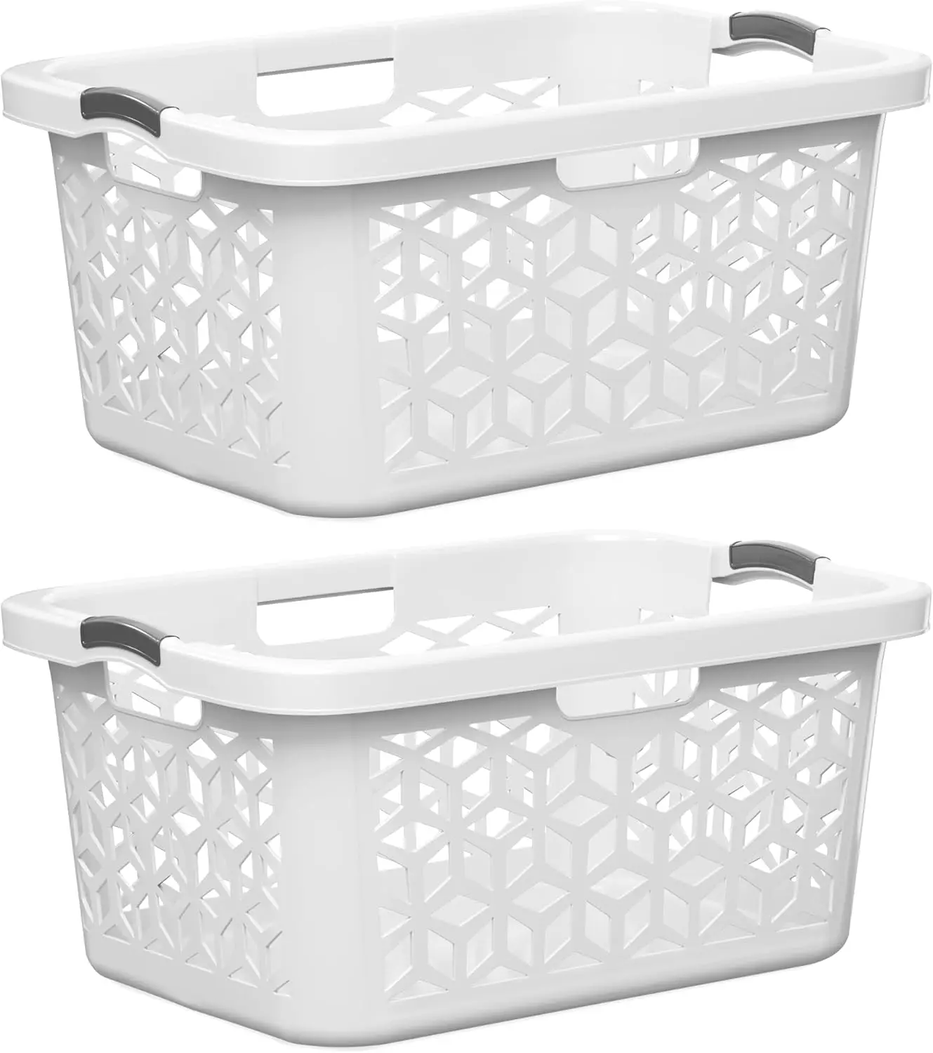 

Корзина для белья - Большая корзина для белья на 2 бушеля с ручками - Пластиковый контейнер для грязной одежды - Ящик для хранения