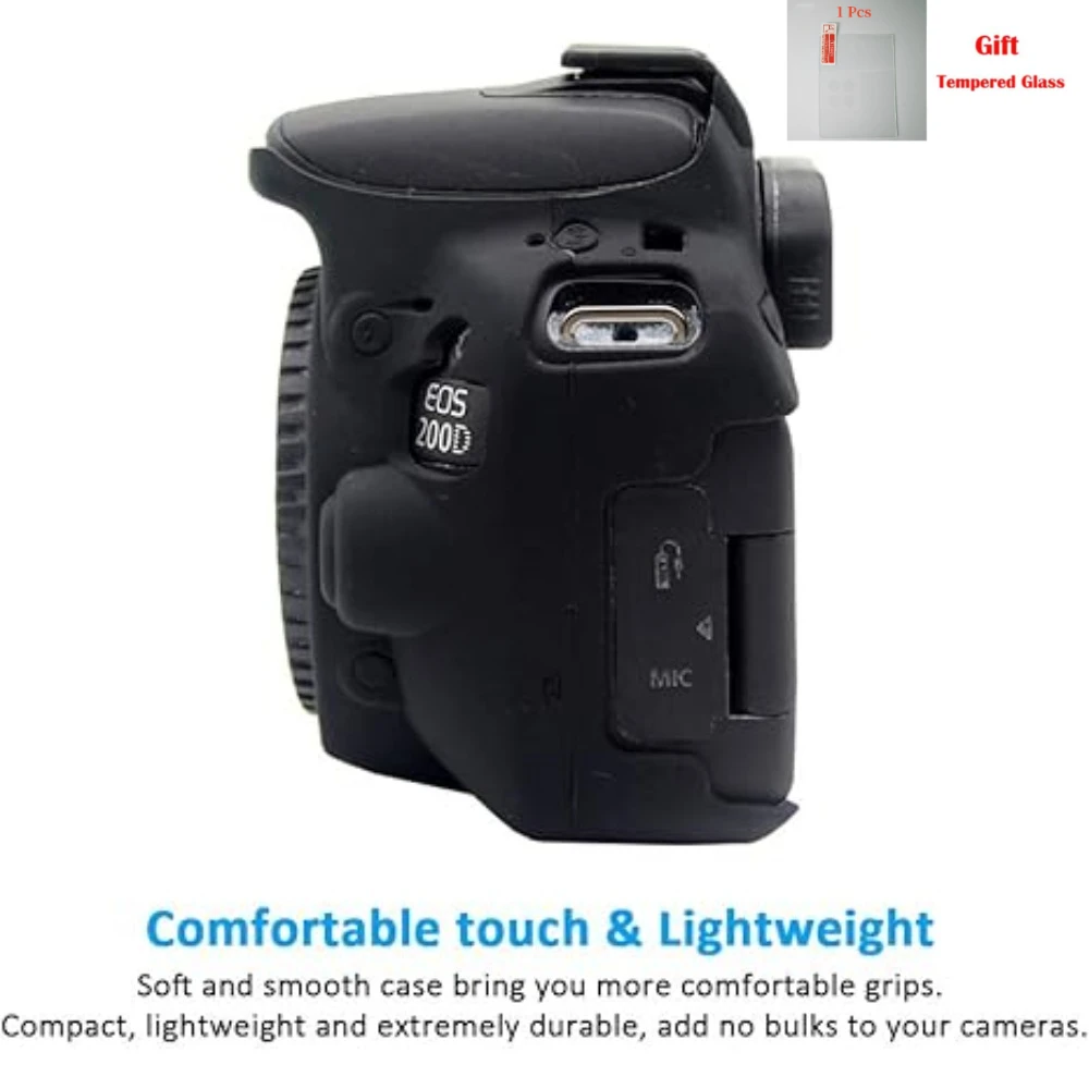 

For Canon EOS 200D Mark II 250D Rebel SL2 SL3，Silicone cover ，Armor Skin Case Body Cover Protector