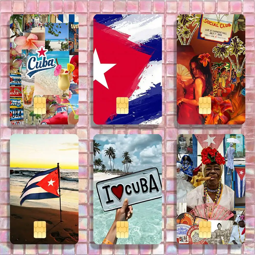 

Cuba Flag Aesthetic Stickers Credit Visa Debit Bank Charge Card Bus Metro Waterproof Sticker Decal Decoration