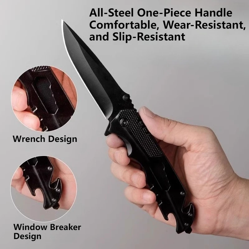 Multi-Function Folding Utility Knife Sharp Stainless Steel Kitchen Knife for Home Use Fruit Knife, Meat Cutting Knife, Peeling K view 3