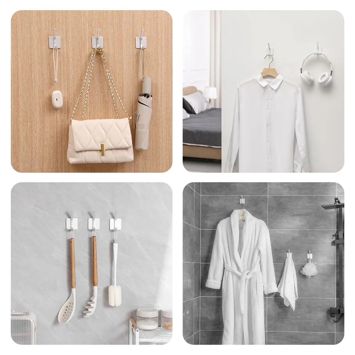 

4Pcs Heavy Duty Adhesive Hooks,Self-Adhesive Hooks Gold